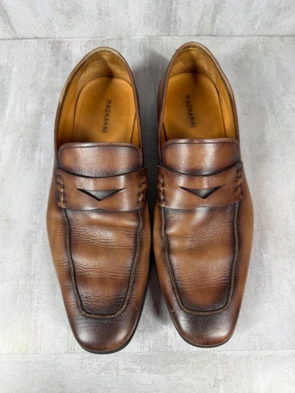 Magnanni Ramiro II Penny Loafers — Brown Leather, 10.5 D